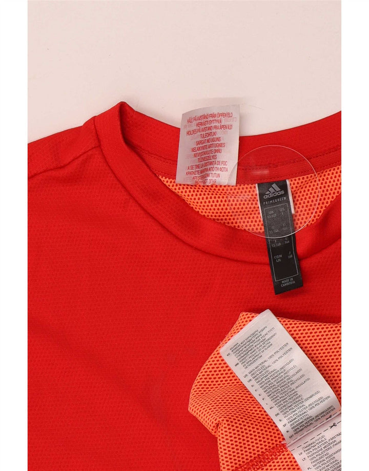 Adidas Chłopięcy T-shirt Top 13-14 Lat Czerwony Poliester