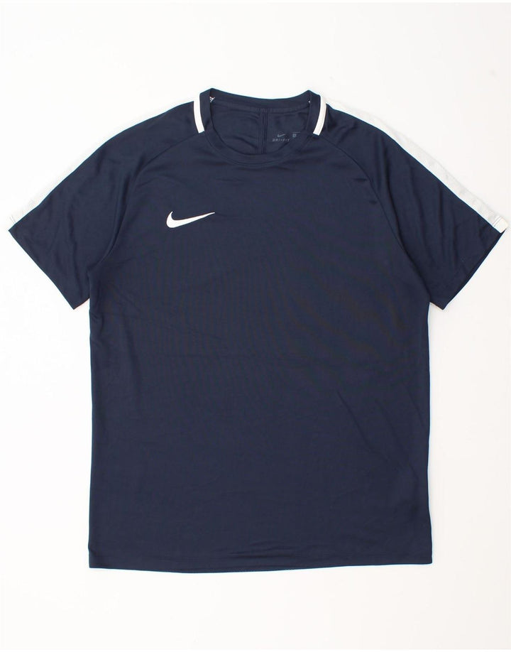 T-shirt męski Nike Dri Fit, duży, granatowy, poliestrowy blok kolorów