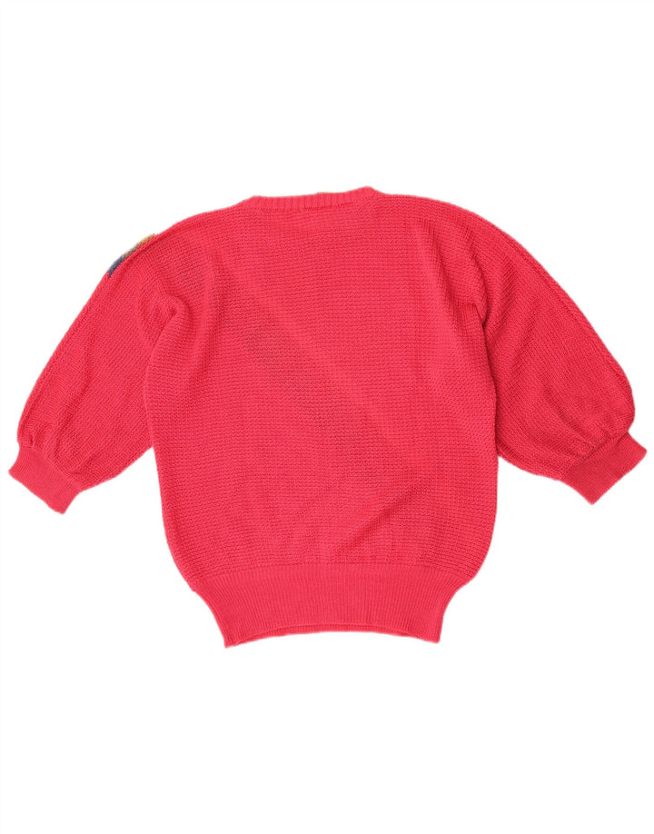 Damski sweter oversize Sonya z okrągłym dekoltem UK 10 w małe różowe paski