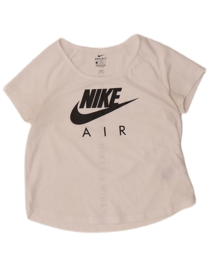 Damska koszulka Nike Dri Fit z grafiką Top UK 14, średni, złamany biały poliester
