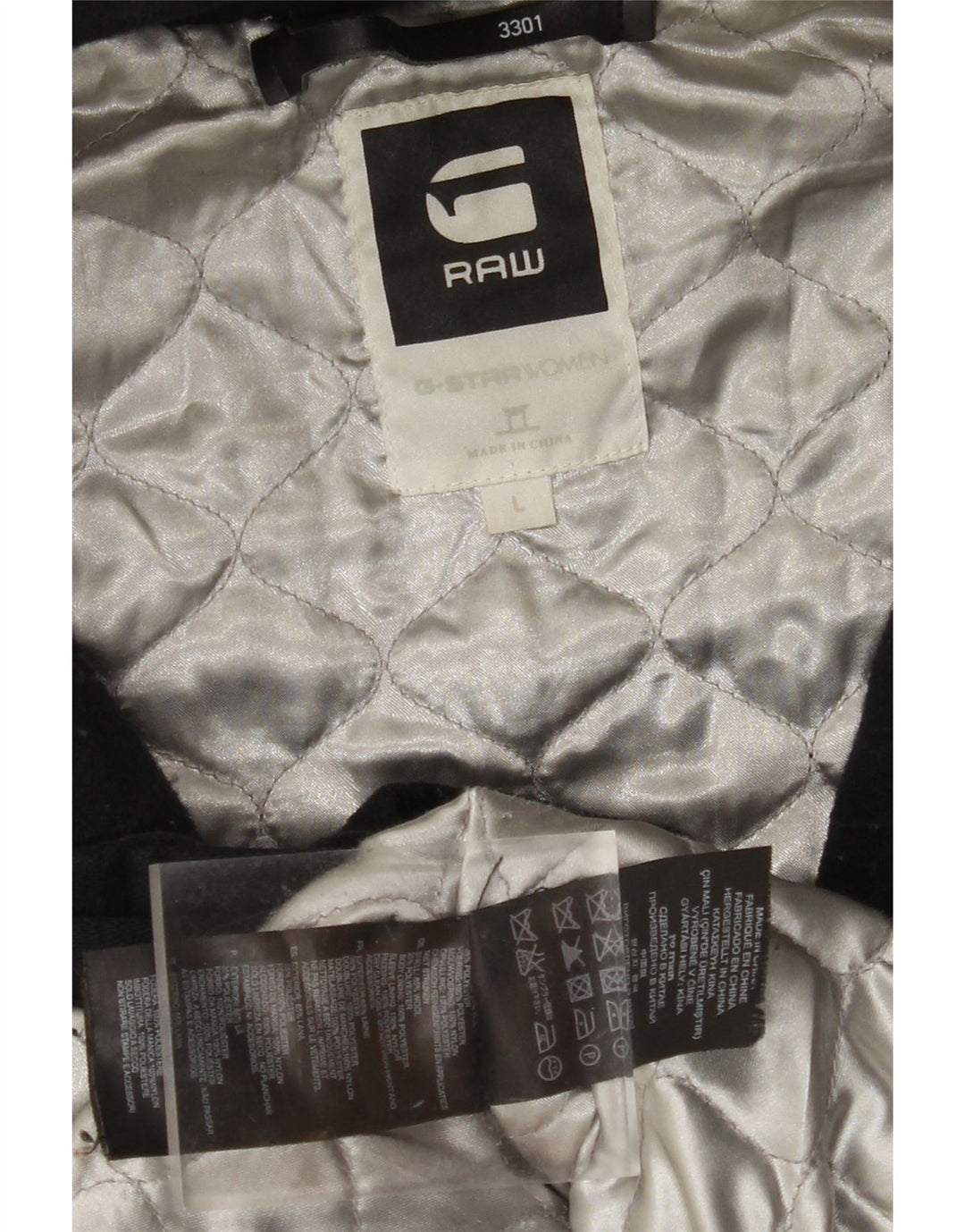 Damska kurtka wiatrówka G-Star 3301 z kapturem UK 16, duża granatowa wełna