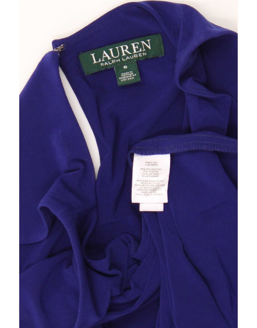Damska sukienka namiotowa bez rękawów Ralph Lauren US 6, średni niebieski poliester