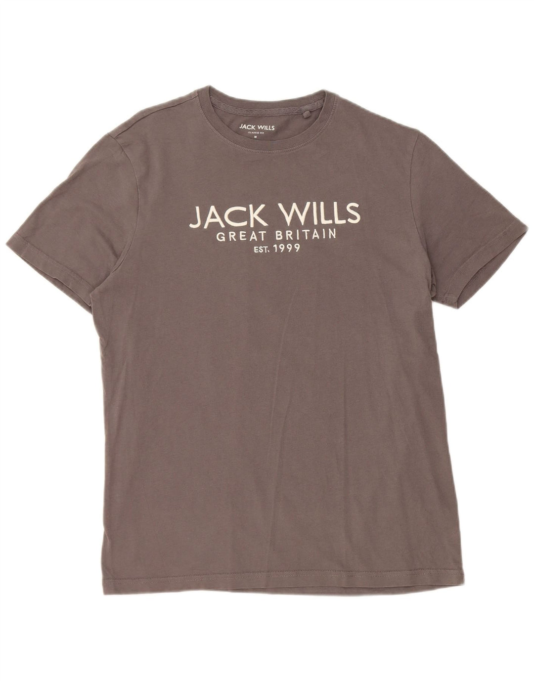 Męski T-shirt z grafiką JACK WILLS o klasycznym kroju, średnioszary