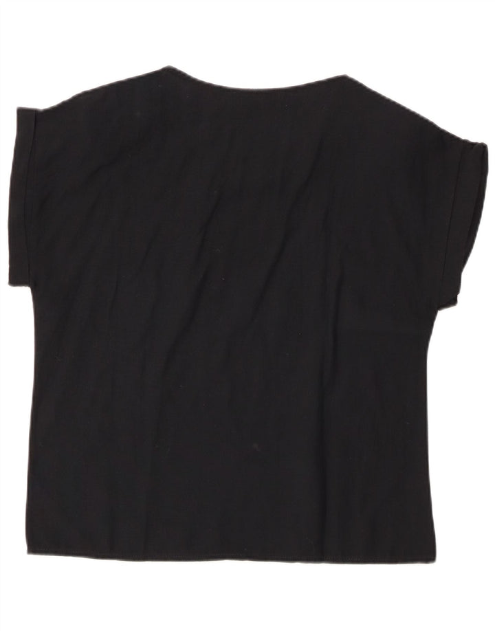 Bluzka damska VINTAGE IT 44 Średnia czarna bawełna w kwiaty