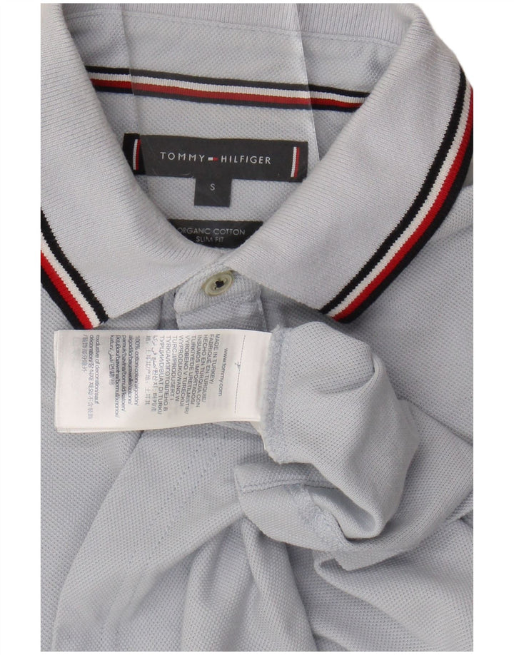 Męska koszulka polo slim fit TOMMY HILFIGER, mała, niebieska, bawełniana