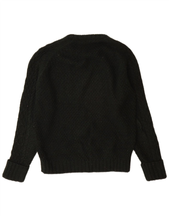 Męski sweter z okrągłym dekoltem Zara, średni czarny akryl