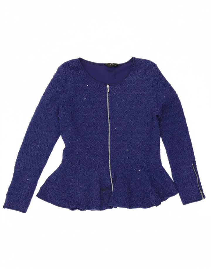 JANE NORMAN Womens Cardigan Top UK 16 Large Blue Polyester