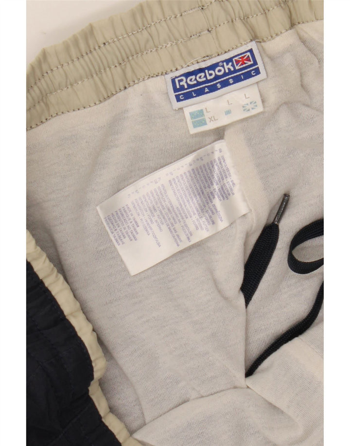 Męskie spodnie dresowe Reebok, duże, granatowe, z poliestru