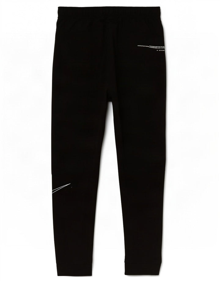 Męskie spodnie dresowe Nike Dri Fit z grafiką, małe, czarne, poliestrowe