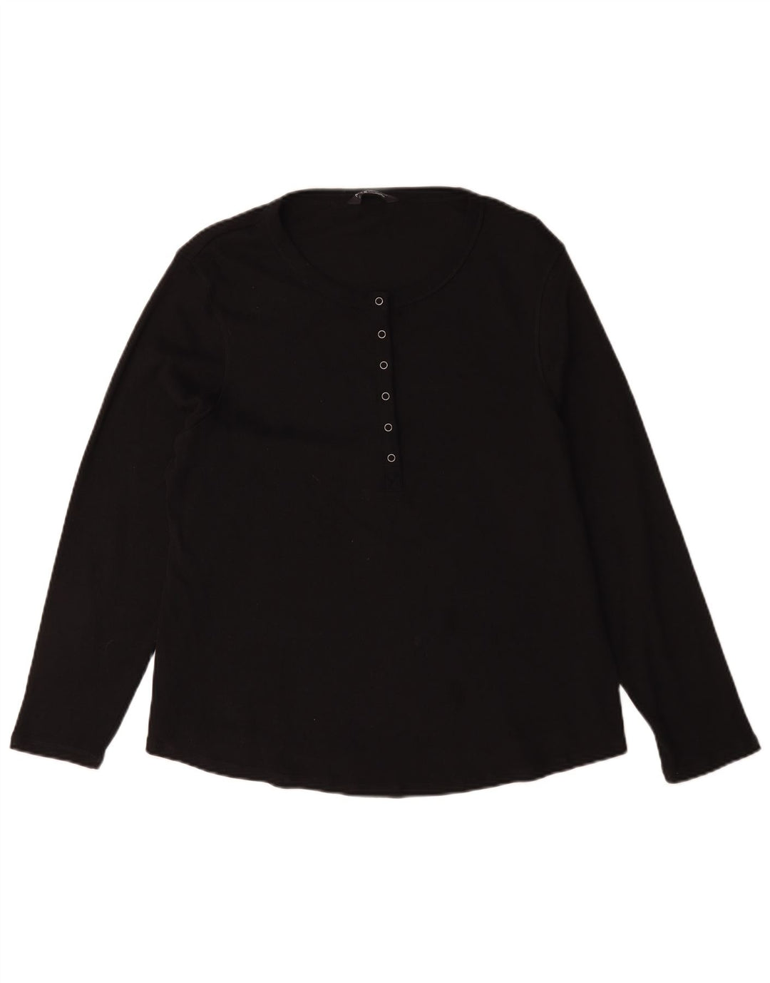 Marks & Spencer Damski top z długim rękawem, UK 22 3XL, czarny, bawełniany