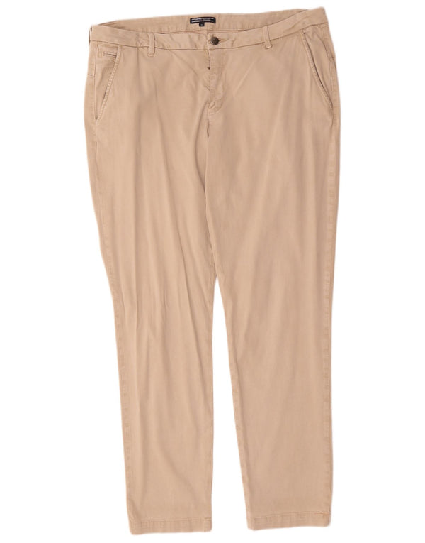 Spodnie damskie Tommy Hilfiger Slim Chino US 14 XL W38 L30 Beżowa bawełna