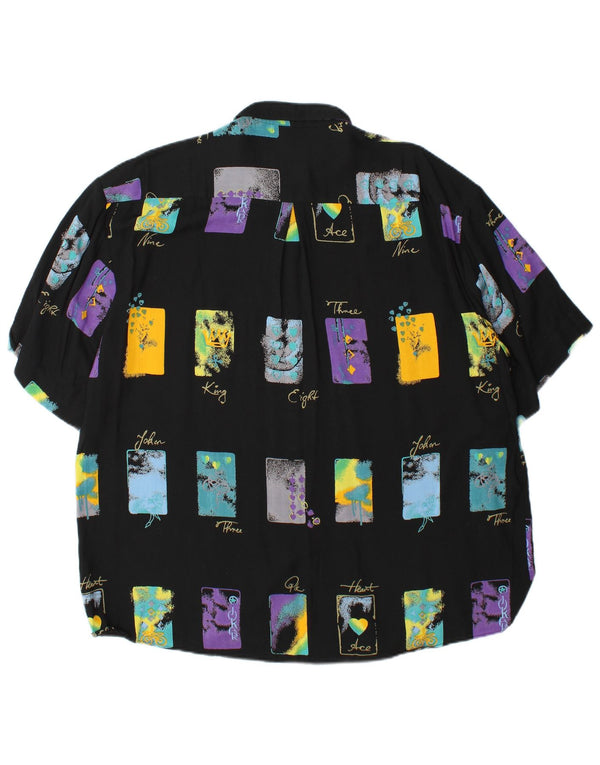 Męska koszula z krótkim rękawem Goldress, rozmiar 43/44 XL, czarna geometryczna
