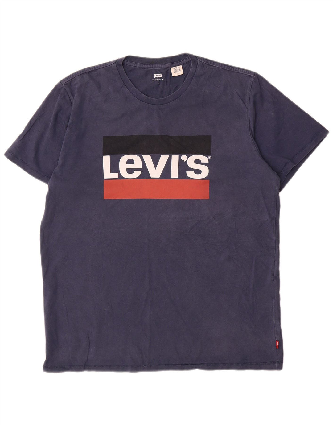 Męski T-shirt z grafiką Levi's, duży, granatowy, bawełniany
