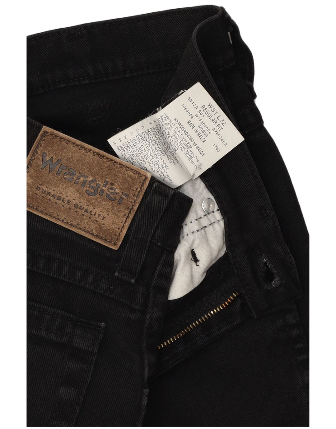 Męskie jeansy Wrangler o prostym kroju W31 L29, czarne, bawełniane