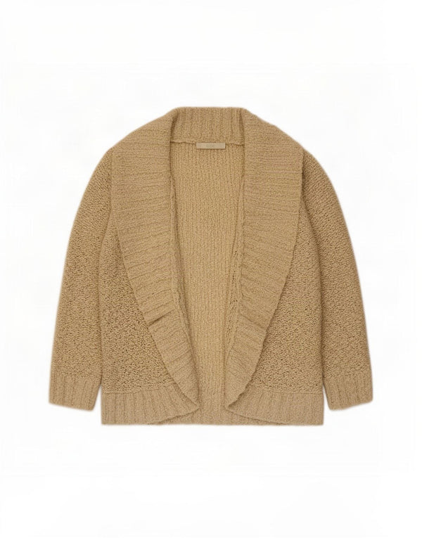 Marks & Spencer Womens 3/4 Sleeve Open Cardigan Sweater UK 14 Medium Beige
