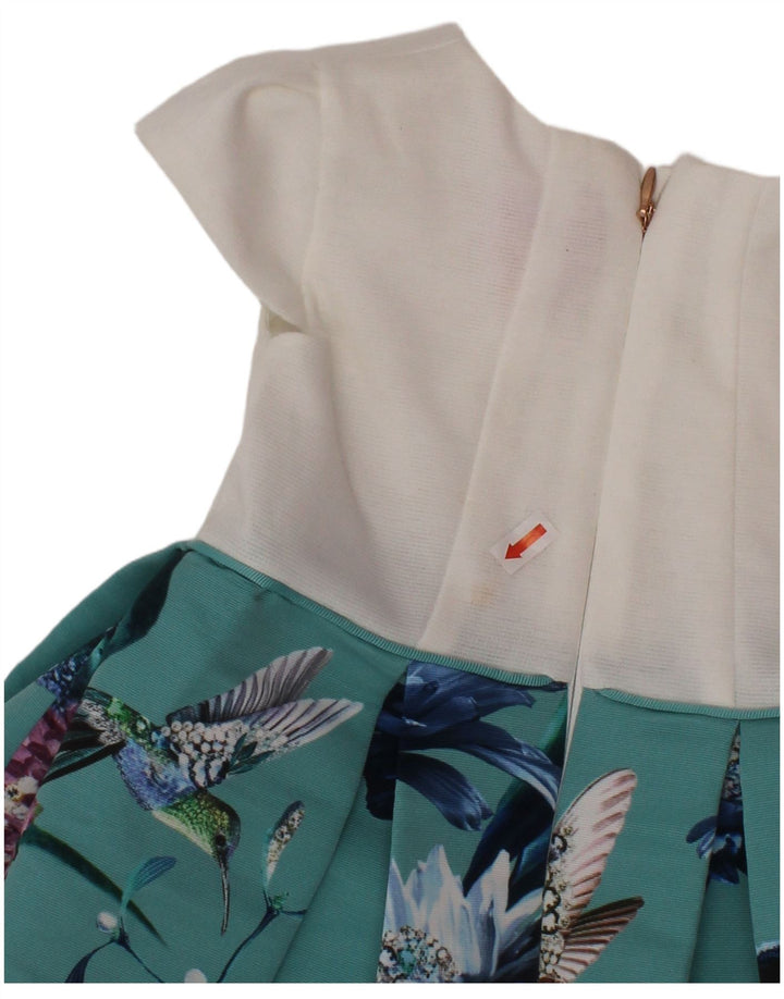 TED BAKER Sukienka o linii A dla dziewczynki 9-12 miesięcy, biały, z poliestru w kwiaty