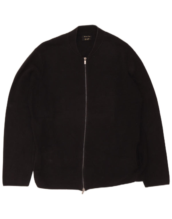 Męski sweter rozpinany Massimo Dutti 2XL, czarny, bawełniany