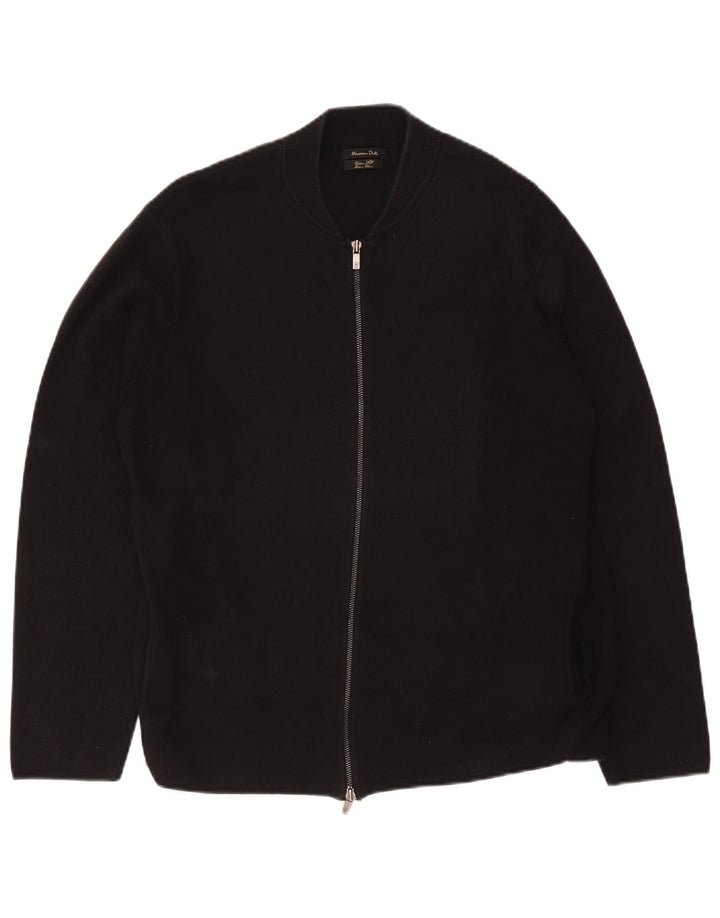 Męski sweter rozpinany Massimo Dutti 2XL, czarny, bawełniany