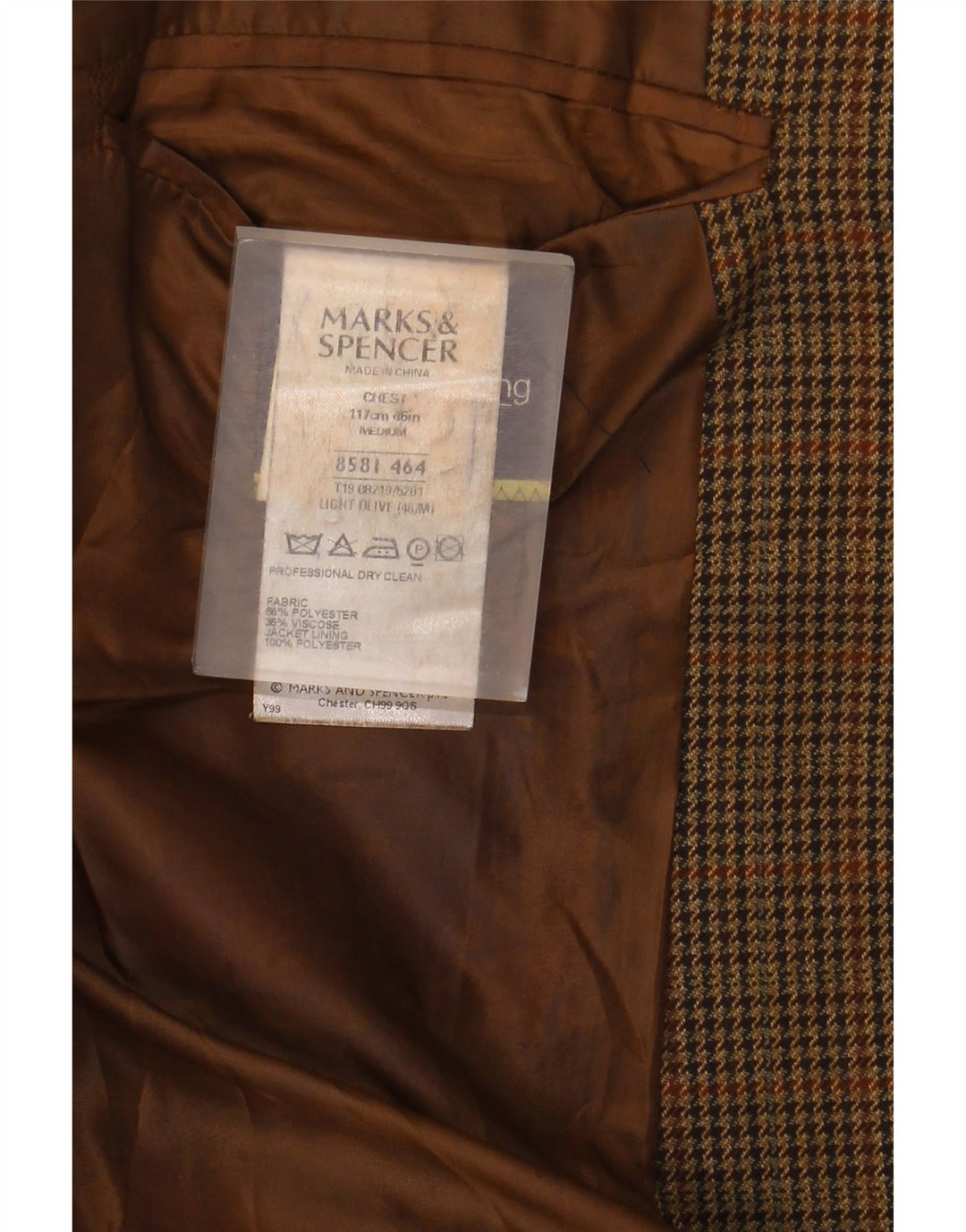 MARKS & SPENCER Męska marynarka zapinana na 2 guziki, UK 46 XL, brązowa pepitka