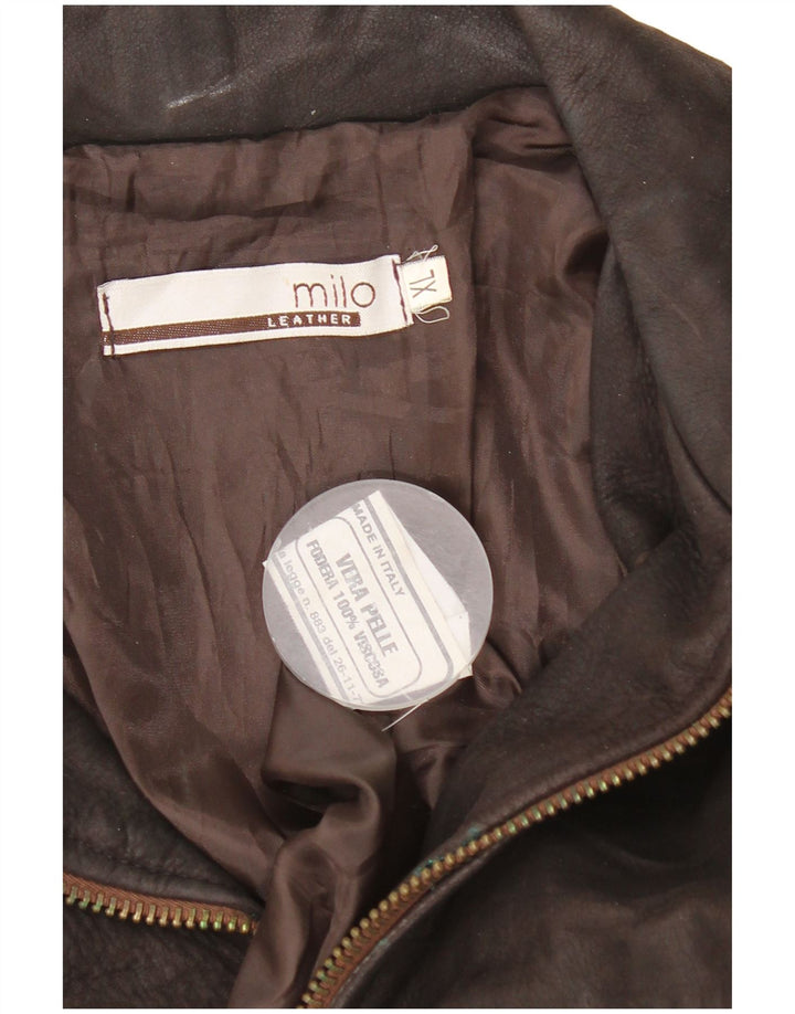 Vintage męska kurtka skórzana UK 42 XL brązowa skóra