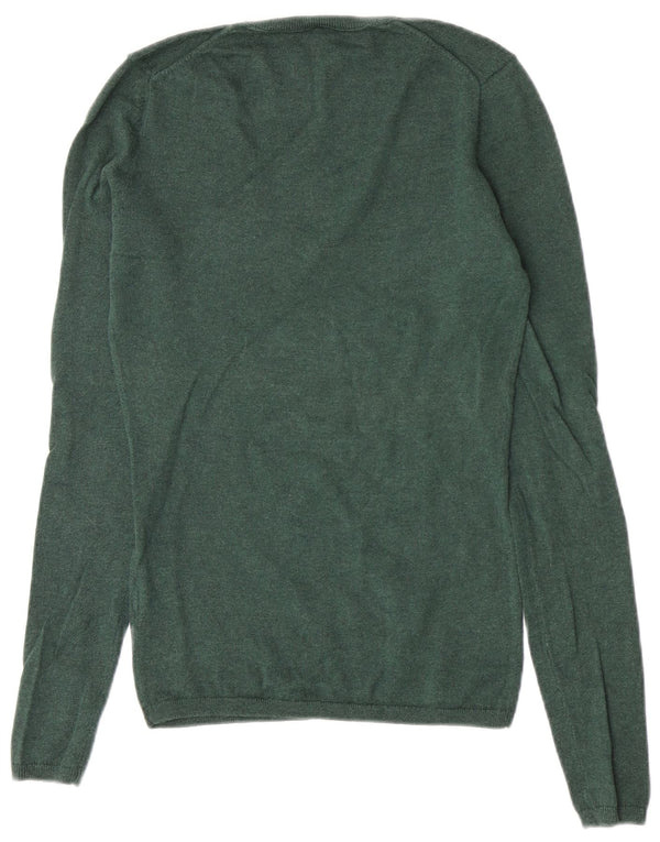Damski sweter Tommy Hilfiger o regularnym kroju z dekoltem w kształcie litery V, UK 6 XS, zielony