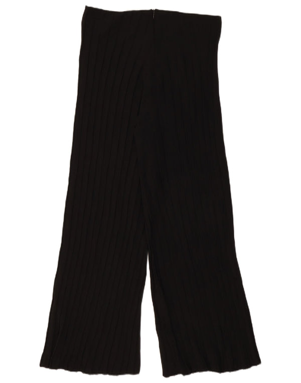 Damskie spodnie typu casual z wysokim stanem i szerokimi nogawkami Zara, duże W30 L29, czarne