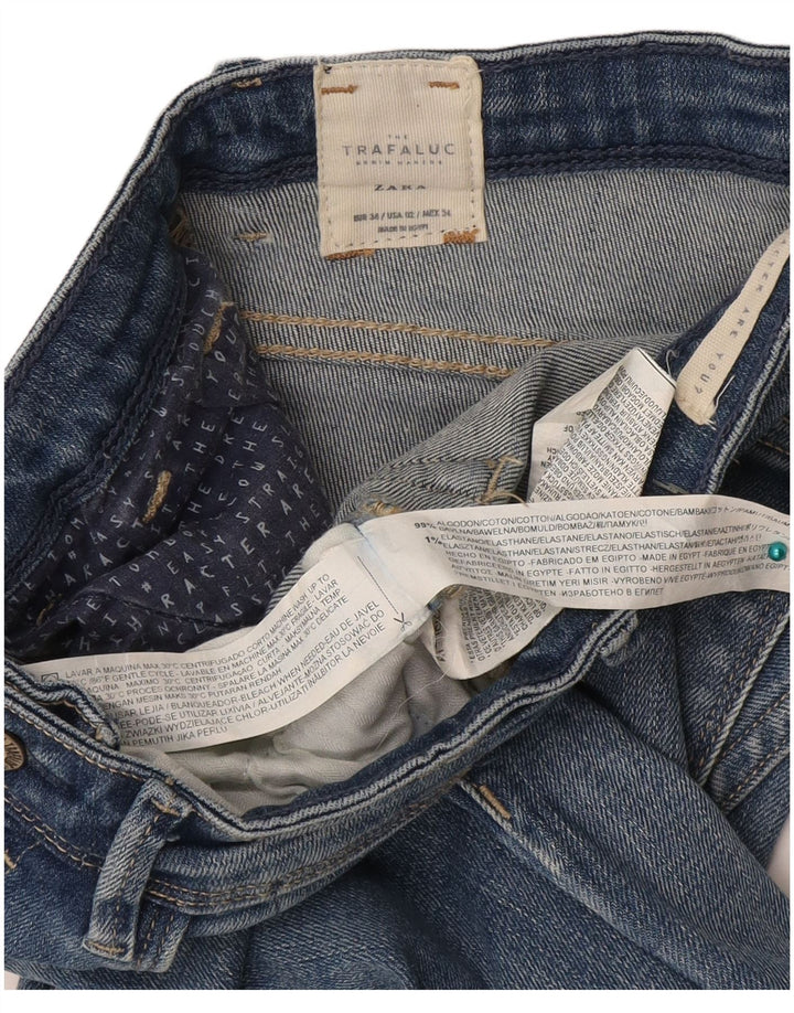 Damskie jeansy rozkloszowane Zara EU 34 2XS W24 L37 Niebieskie bawełniane