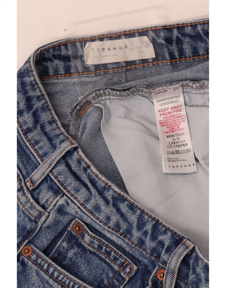 Damskie proste dżinsy Topshop W30 L26 Niebieski poliester