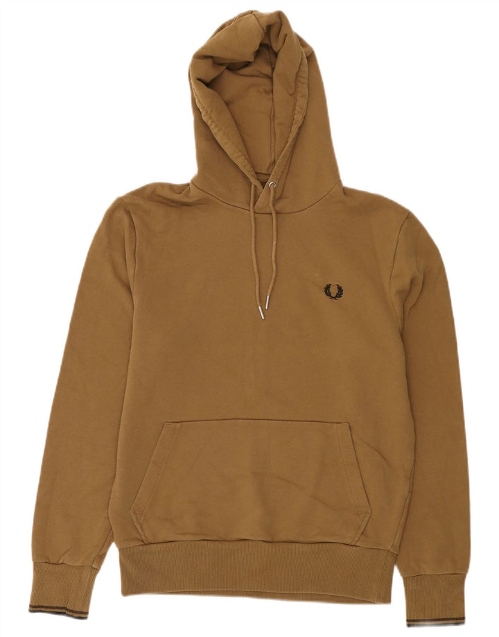 Damska bluza z kapturem Fred Perry, mała, beżowa, bawełniana