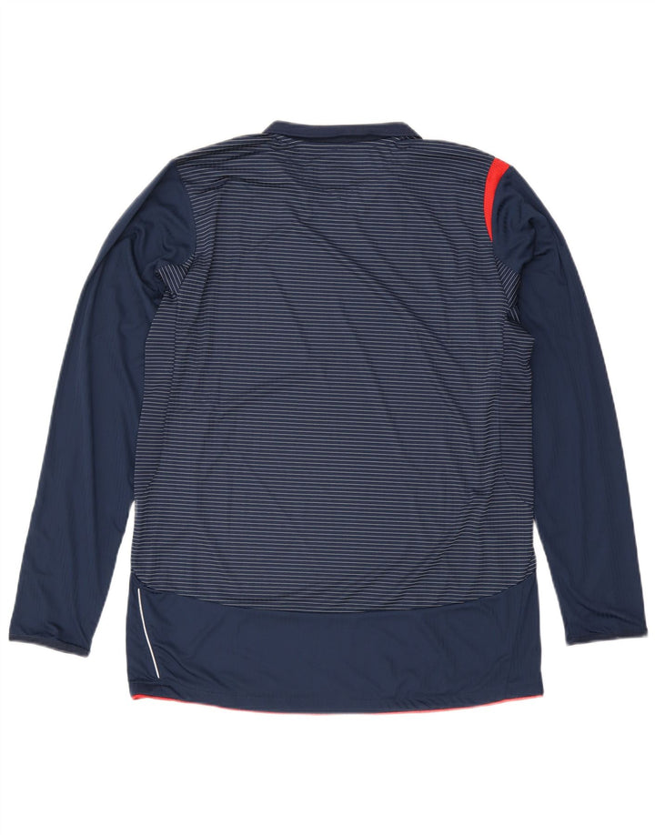 Męski top Umbro z długim rękawem, średni granatowy, poliester w paski