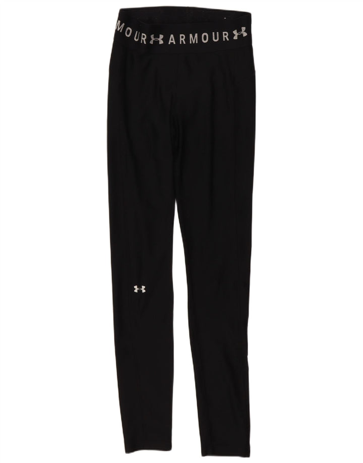 Damskie legginsy kompresyjne Under Armour z grafiką UK 10, małe, czarne sportowe