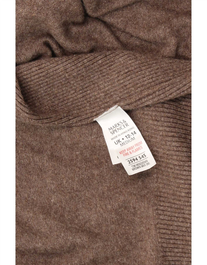 Marks & Spencer Damski asymetryczny sweter kardigan UK 12/14 Średni brąz