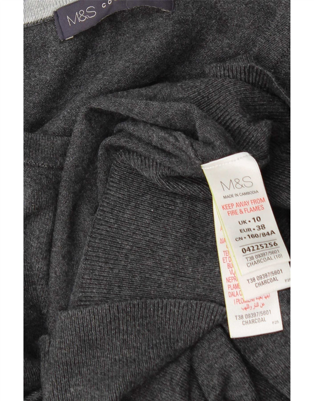 Marks & Spencer Damski sweter kardigan UK 10 Small, szara wiskoza