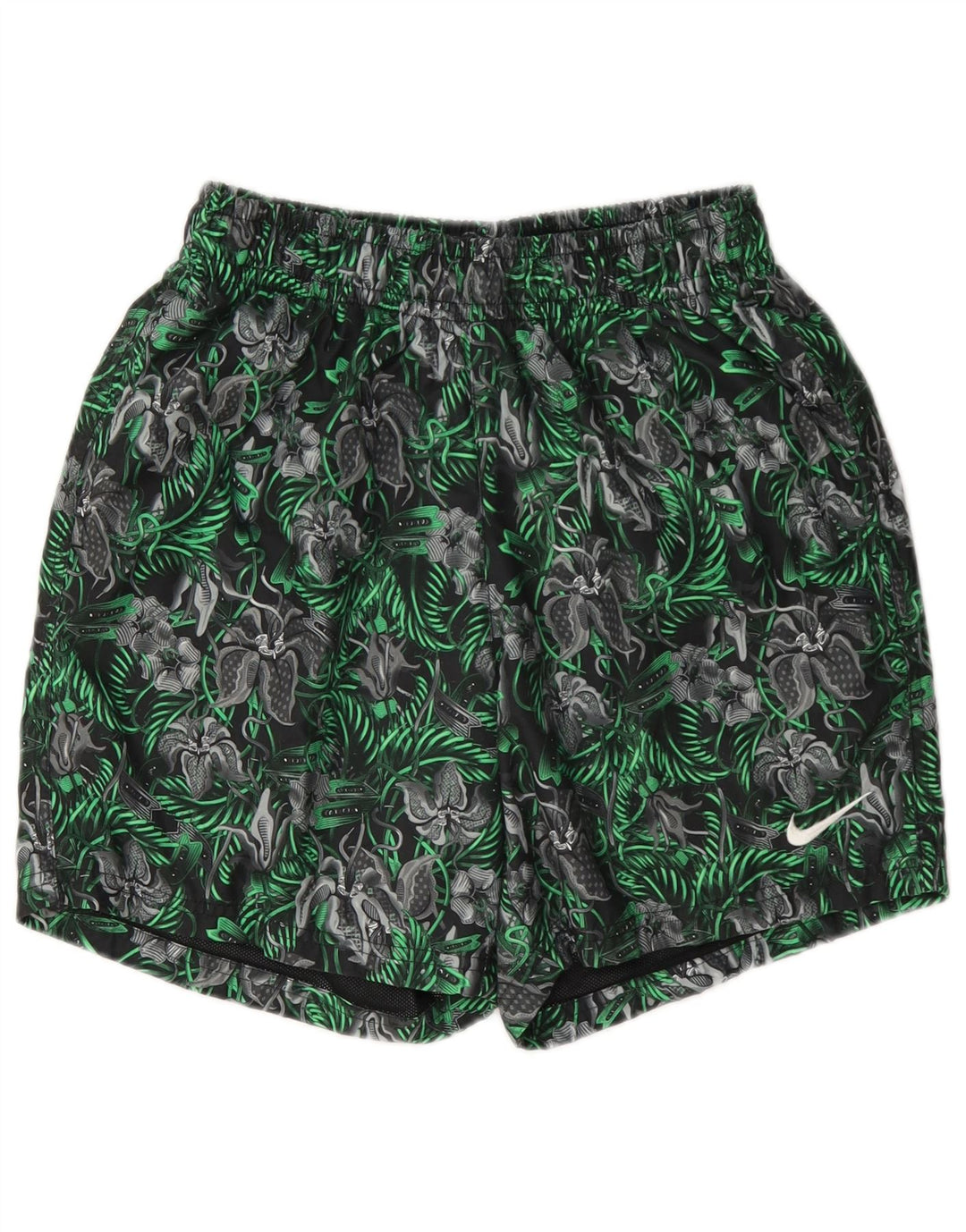 Męskie spodenki kąpielowe Nike, małe, zielone, z poliestru w kwiaty