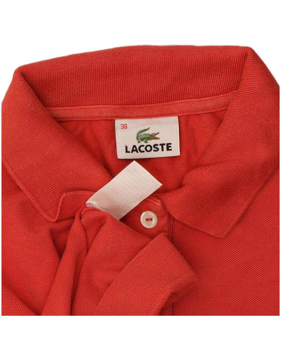 Damska koszulka polo Lacoste, rozmiar 38, średnia czerwona, bawełniana