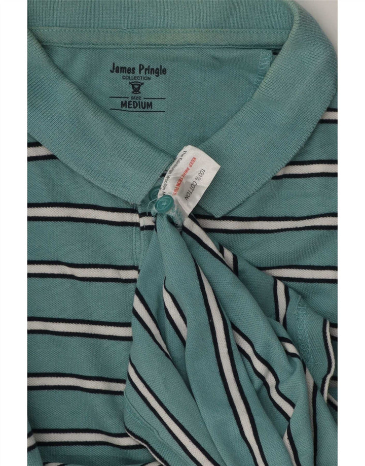 Męska koszulka polo James Pringle, bawełniana w średnie niebieskie paski