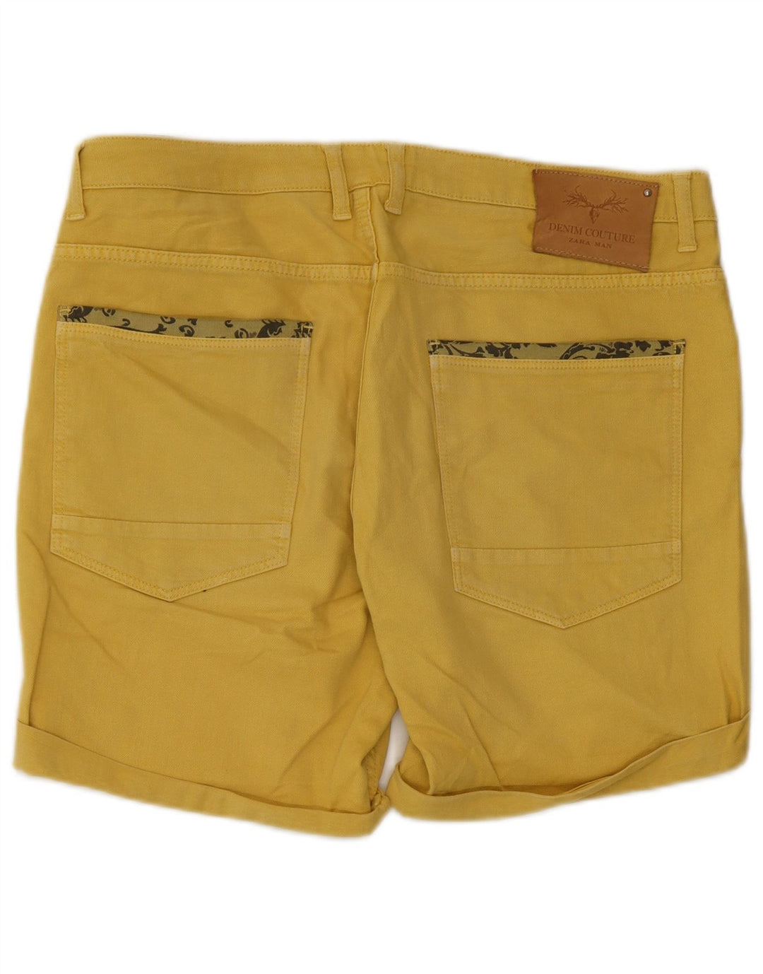 Męskie spodenki jeansowe Zara EU 44 Large W34 Żółta bawełna