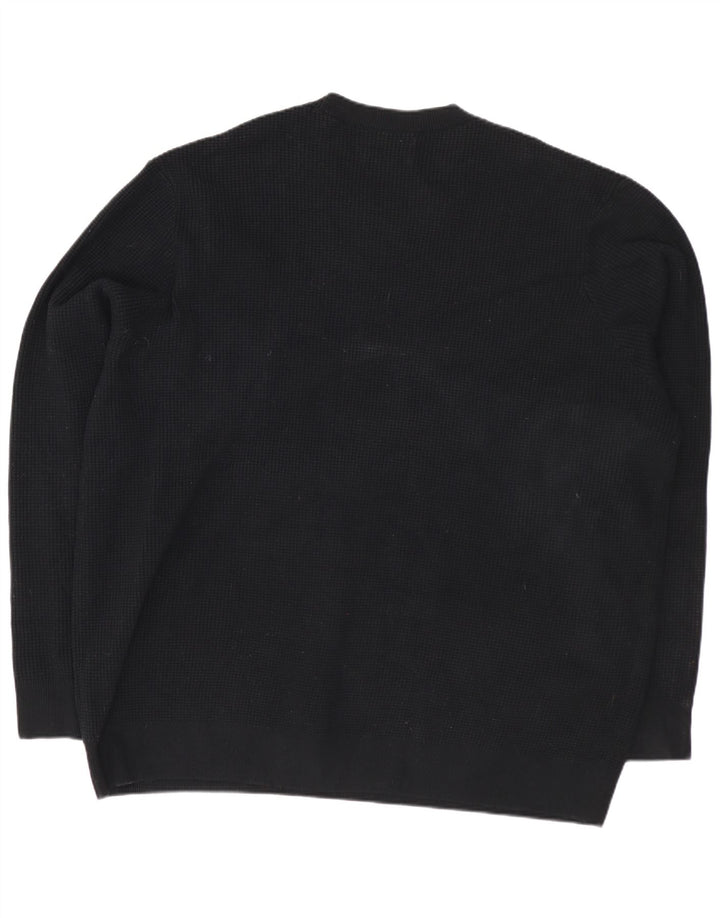 Marks & Spencer Męski sweter z okrągłym dekoltem, 3XL, czarny, bawełniany