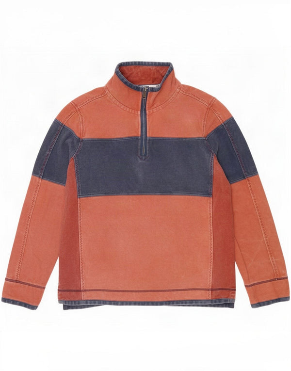 Fat Face Męski sweter The Airlie Zip Neck Sweter Średni Czerwony Kolorblok