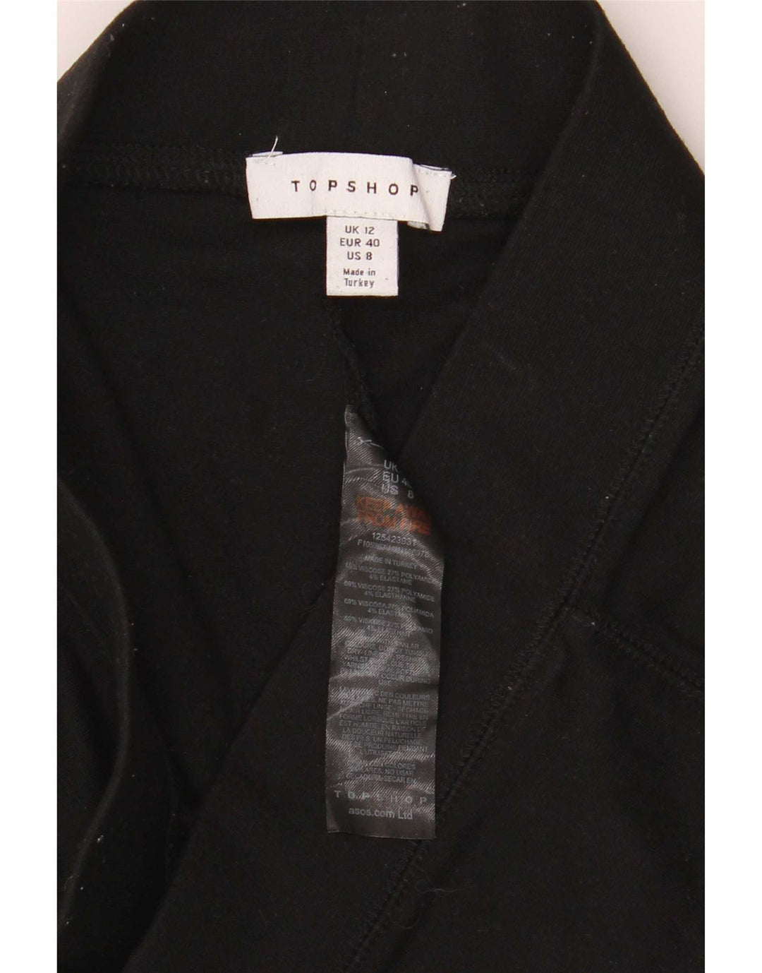 Legginsy damskie Topshop UK 12, średnia czarna wiskoza