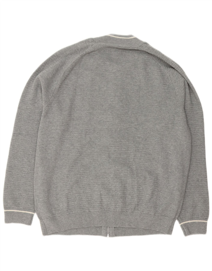 Marks & Spencer Męski sweter rozpinany na zamek, 2XL, szara bawełna