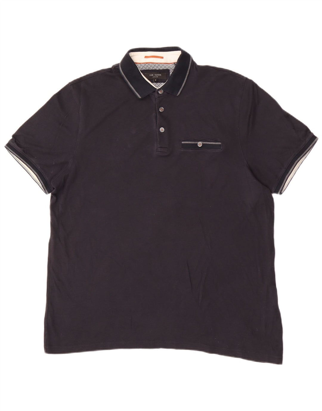 Męska koszulka polo Ted Baker, rozmiar 4, duża, granatowa, bawełniana