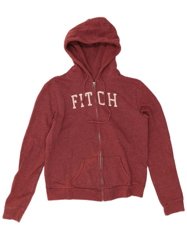 Damski sweter z kapturem i zamkiem błyskawicznym Abercrombie & Fitch UK 14, średni burgund