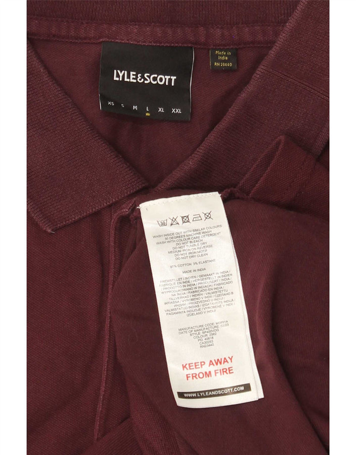 Męska koszulka polo Lyle & Scott, duża, bordowa, bawełniana