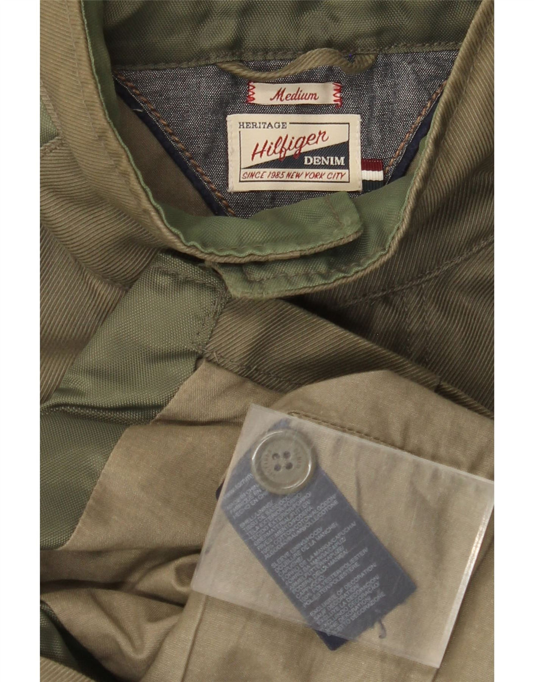 Męska kurtka wojskowa TOMMY HILFIGER Heritage UK 38, średnia bawełna khaki