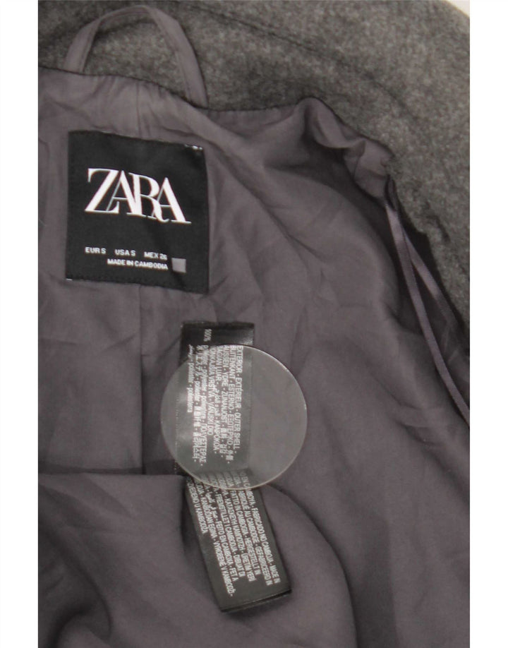 Damski płaszcz oversize z podwójnymi piersiami Zara UK 10, mały, szary poliester