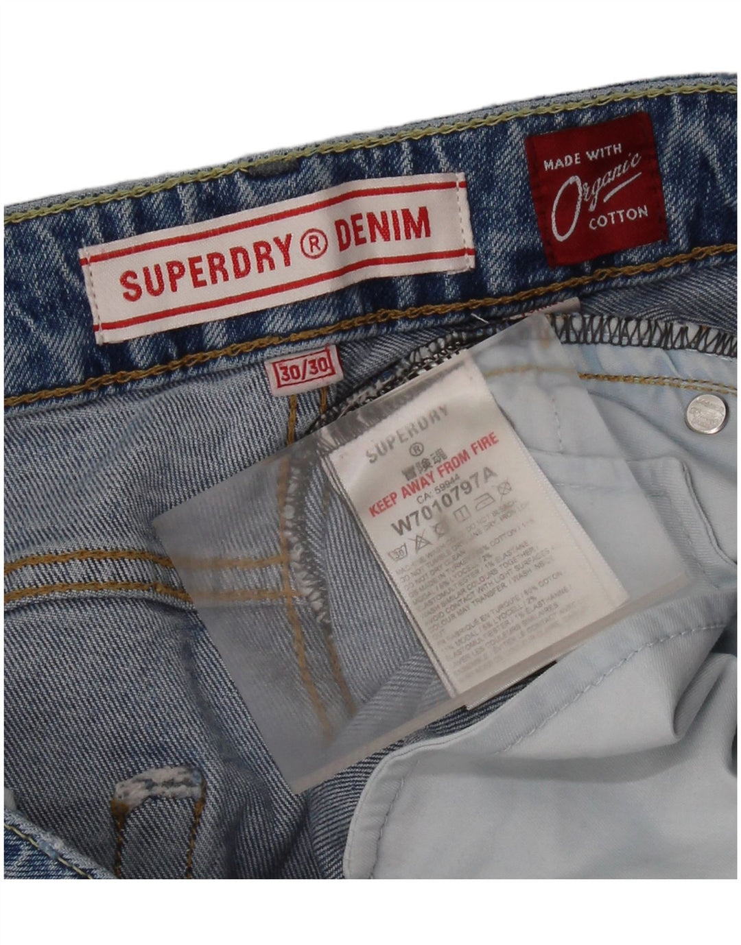 Damskie jeansy SUPERDRY Bootcut W30 L30, niebieska bawełna