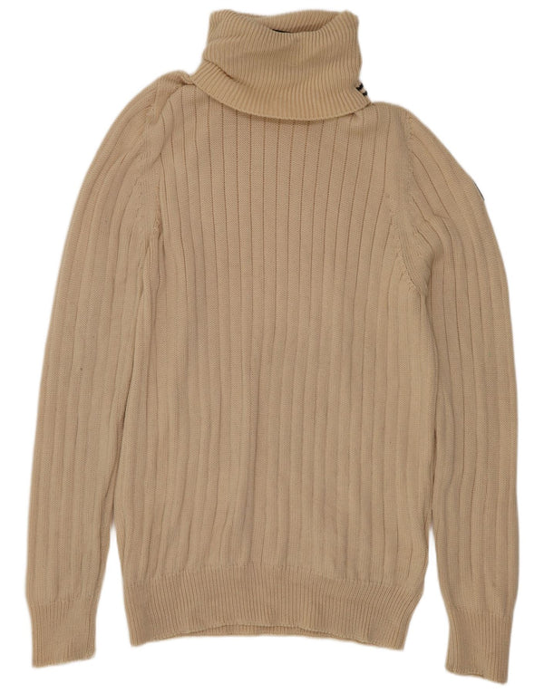 Damski sweter z golfem Marina Yachting UK 20 2XL beżowy z dziewiczej wełny