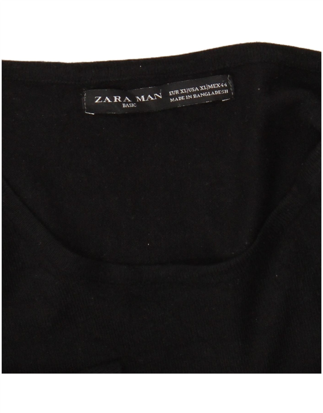 Męski sweter z okrągłym dekoltem Zara XL, czarny