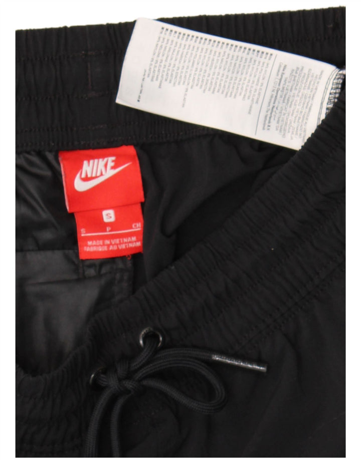 Męskie spodnie dresowe NIKE z grafiką, małe, czarne, nylonowe